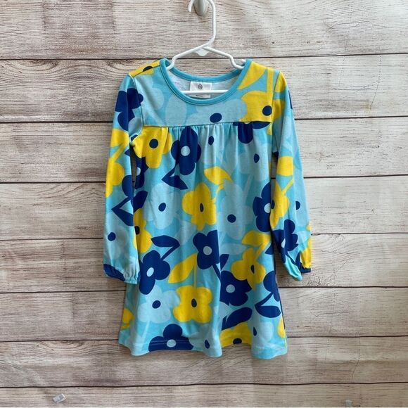 HANNA ANDERSSON DRESS IN BLUE FLORAL PRINT - Picture 1 of 5